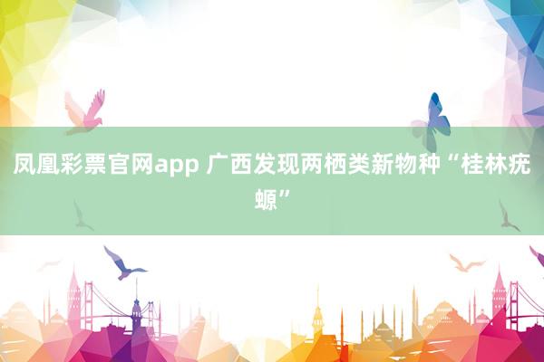 凤凰彩票官网app 广西发现两栖类新物种“桂林疣螈”