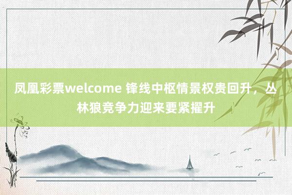 凤凰彩票welcome 锋线中枢情景权贵回升，丛林狼竞争力迎来要紧擢升