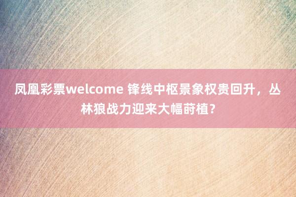 凤凰彩票welcome 锋线中枢景象权贵回升，丛林狼战力迎来大幅莳植？