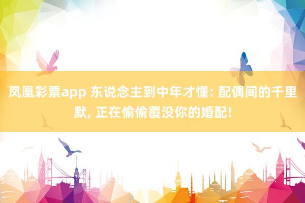 凤凰彩票app 东说念主到中年才懂: 配偶间的千里默， 正在偷偷覆没你的婚配!